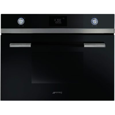 Smeg SF4120Mn Built In Compact Combination Microwave Oven in Black